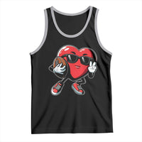 Valentines Day Heart Playing Football Tank Top Cute Gift for Sports Lovers