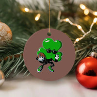 St Patricks Day Shamrock Playing Football Ceramic Ornament Cute Gift for Sports Lovers - Wonder Print Shop