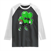 St Patricks Day Shamrock Playing Football Raglan Shirt Cute Gift for Sports Lovers