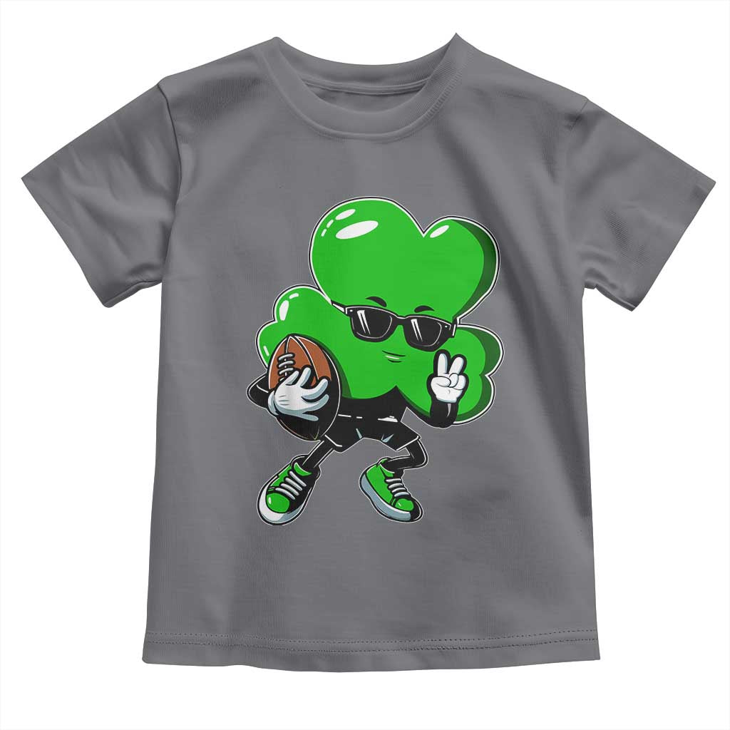 St Patricks Day Shamrock Playing Football Toddler T Shirt Cute Gift for Sports Lovers