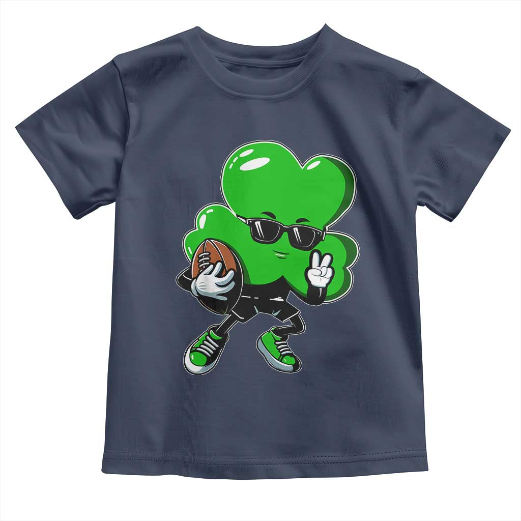St Patricks Day Shamrock Playing Football Toddler T Shirt Cute Gift for Sports Lovers