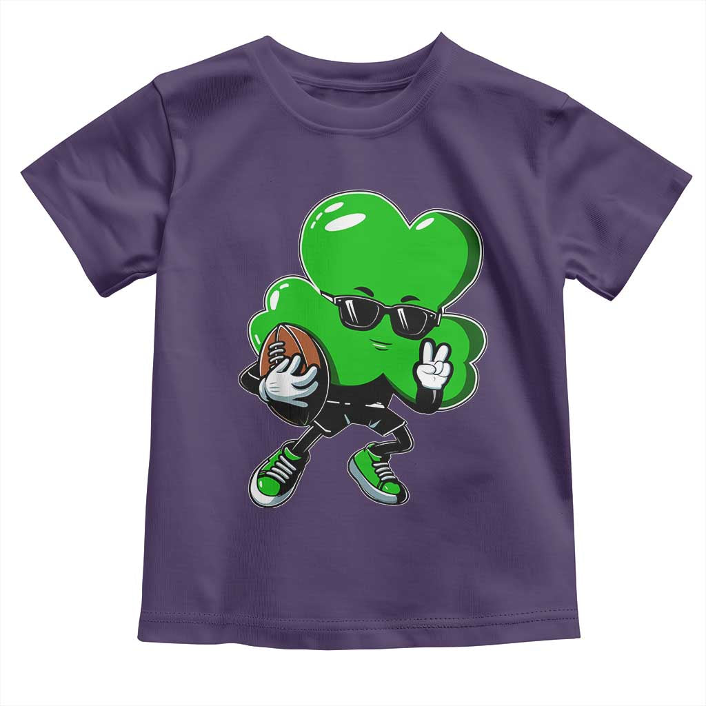 St Patricks Day Shamrock Playing Football Toddler T Shirt Cute Gift for Sports Lovers
