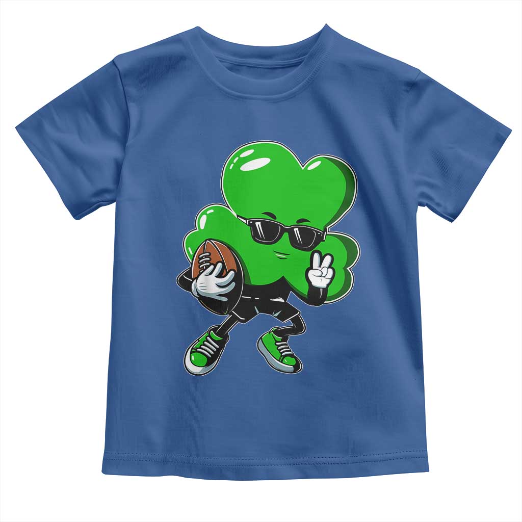 St Patricks Day Shamrock Playing Football Toddler T Shirt Cute Gift for Sports Lovers