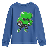St Patricks Day Shamrock Playing Football Youth Sweatshirt Cute Gift for Sports Lovers