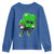 St Patricks Day Shamrock Playing Football Youth Sweatshirt Cute Gift for Sports Lovers