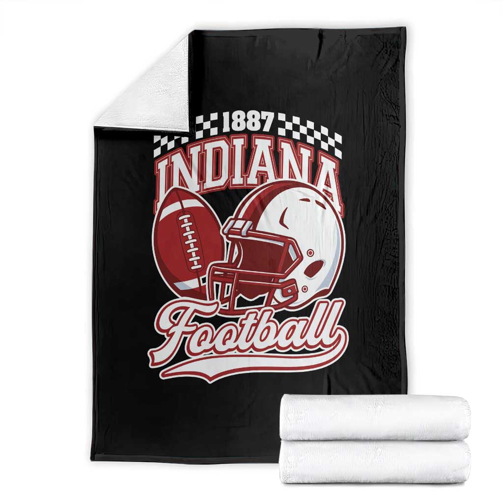 Indiana Pride Football Lover Throw Blanket Retro IN for Sport Fans