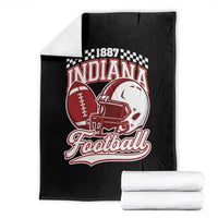 Indiana Pride Football Lover Throw Blanket Retro IN for Sport Fans