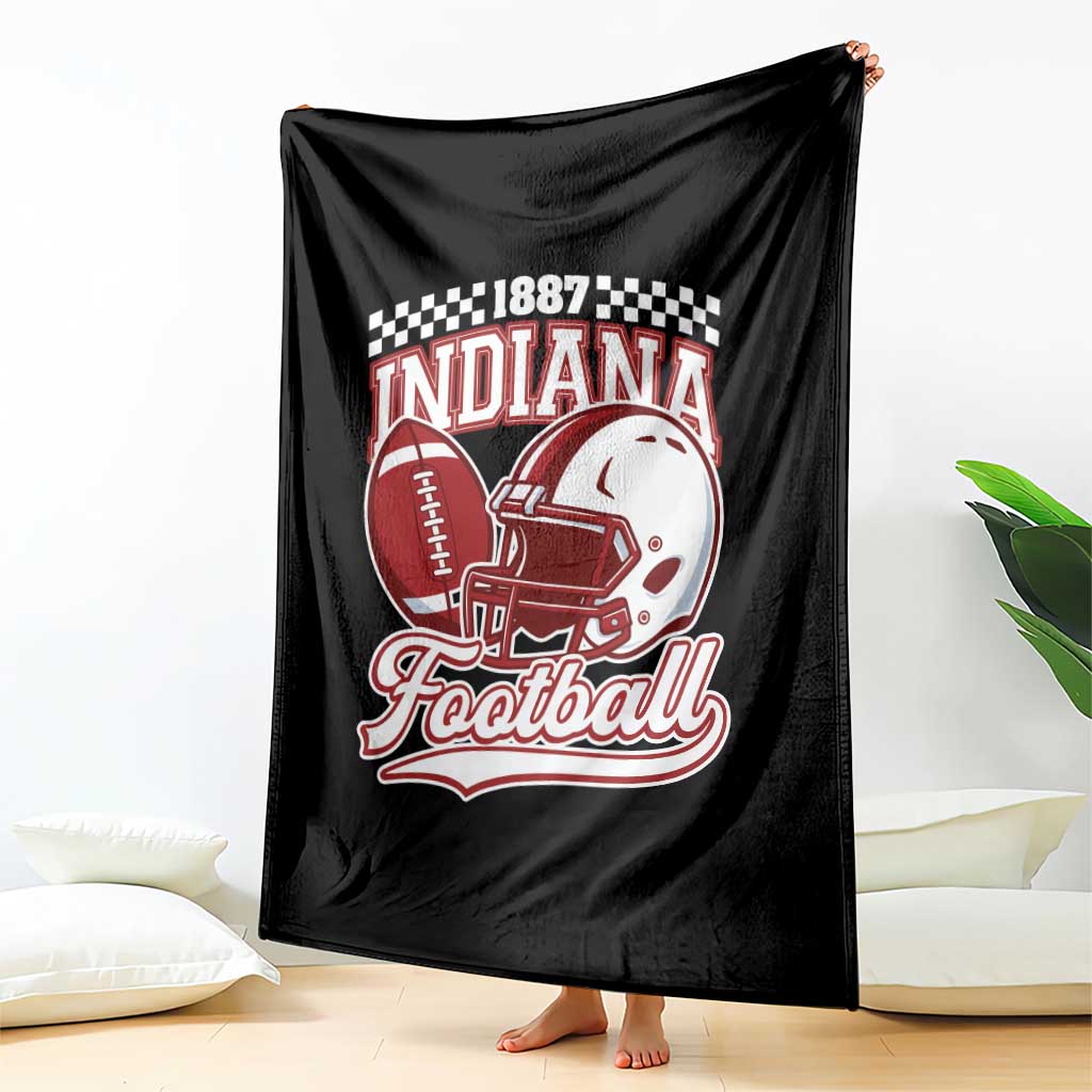 Indiana Pride Football Lover Throw Blanket Retro IN for Sport Fans