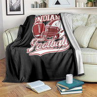 Indiana Pride Football Lover Throw Blanket Retro IN for Sport Fans
