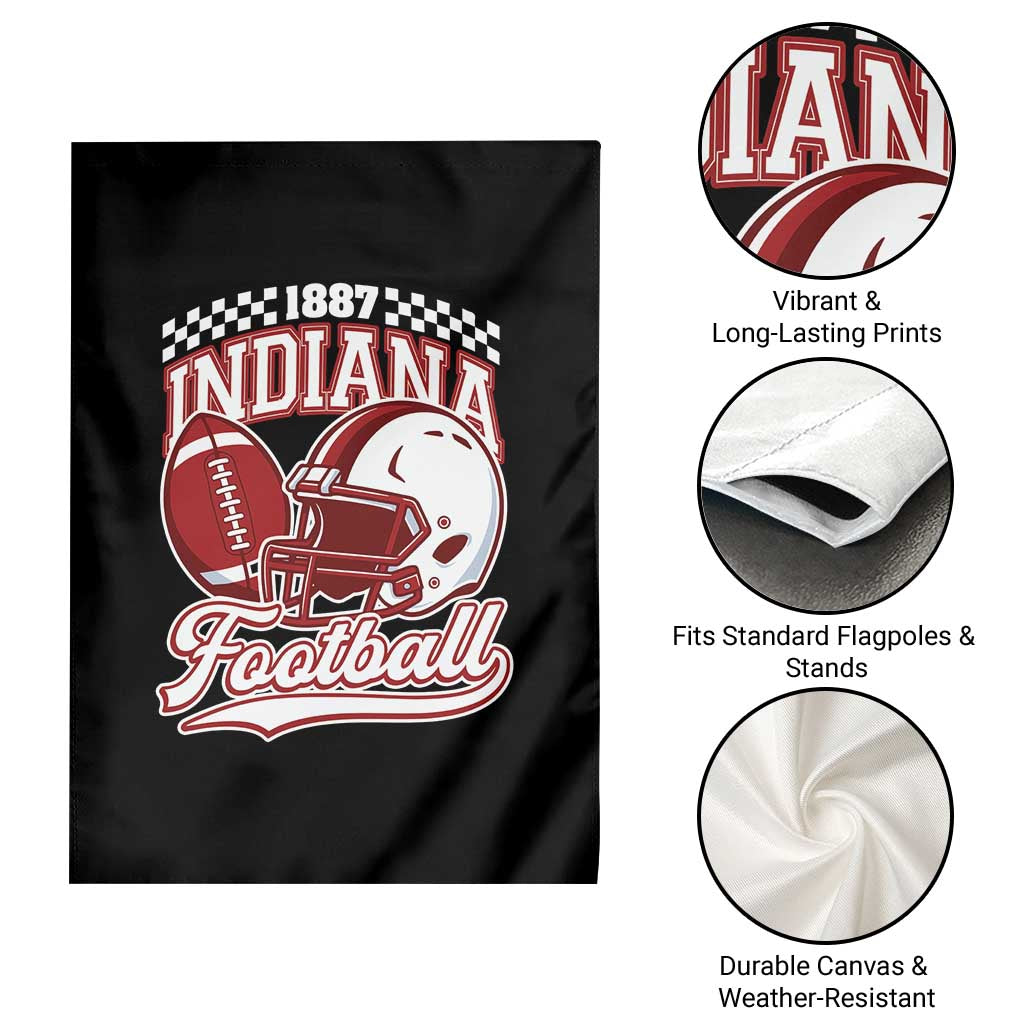 Indiana Pride Football Lover Garden Flag Retro IN for Sport Fans