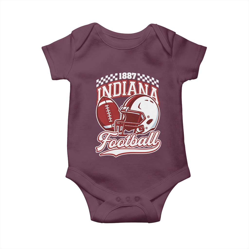 Indiana Pride Football Lover Baby Onesie Retro IN for Sport Fans