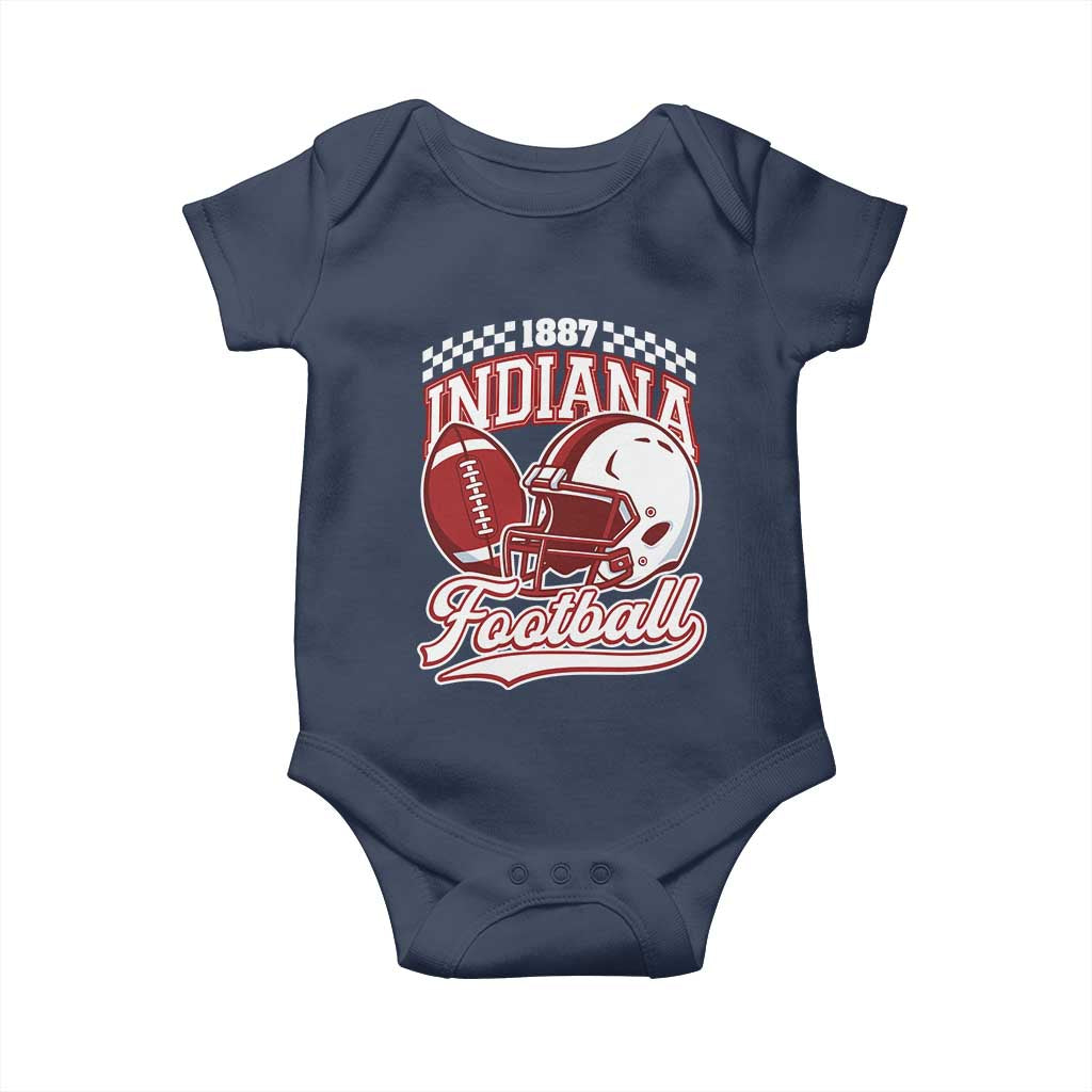 Indiana Pride Football Lover Baby Onesie Retro IN for Sport Fans