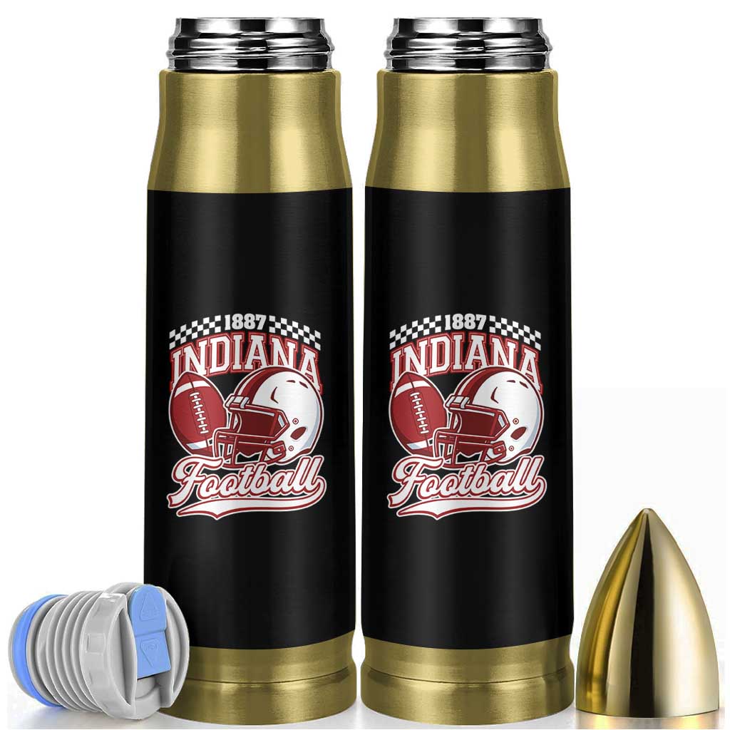 Indiana Pride Football Lover Bullet Tumbler Retro IN for Sport Fans