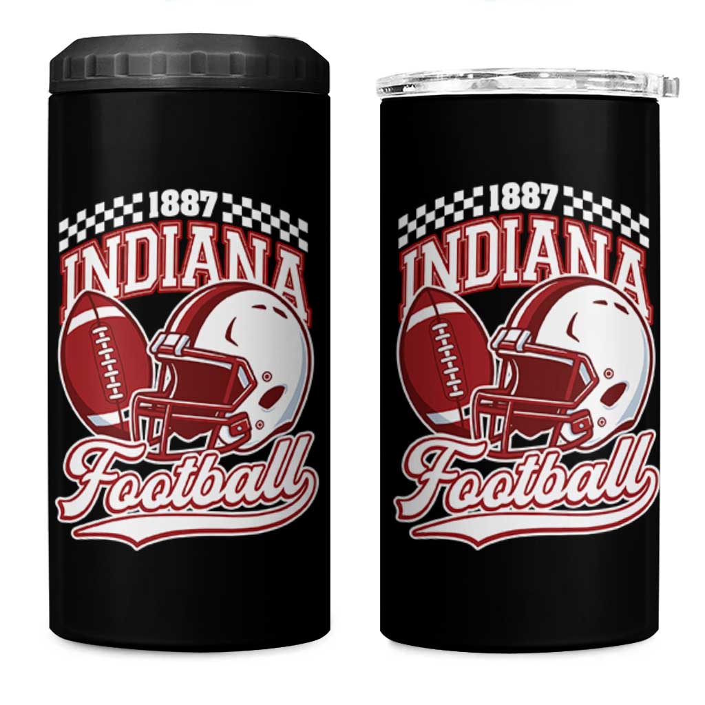 Indiana Pride Football Lover 4 in 1 Can Cooler Tumbler Retro IN for Sport Fans