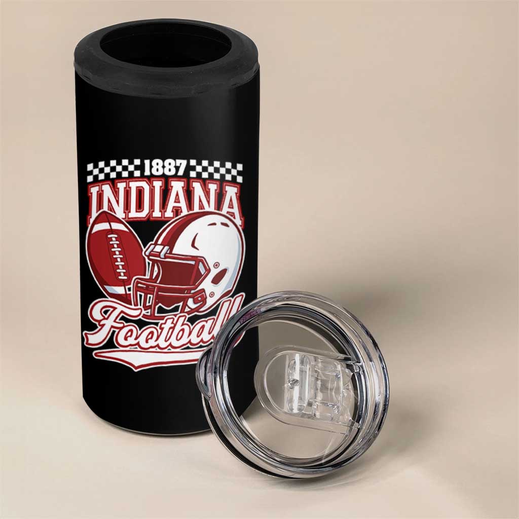 Indiana Pride Football Lover 4 in 1 Can Cooler Tumbler Retro IN for Sport Fans