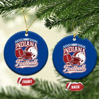 Indiana Pride Football Lover Ceramic Ornament Retro IN for Sport Fans