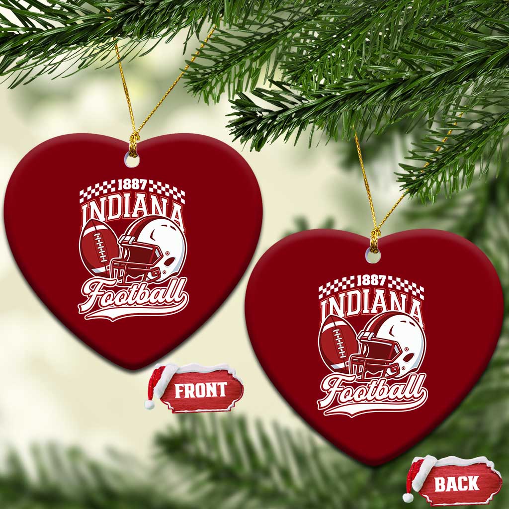 Indiana Pride Football Lover Ceramic Ornament Retro IN for Sport Fans