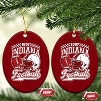 Indiana Pride Football Lover Ceramic Ornament Retro IN for Sport Fans