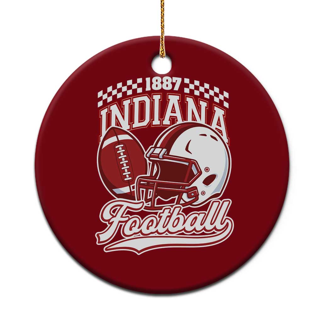 Indiana Pride Football Lover Ceramic Ornament Retro IN for Sport Fans