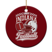 Indiana Pride Football Lover Ceramic Ornament Retro IN for Sport Fans