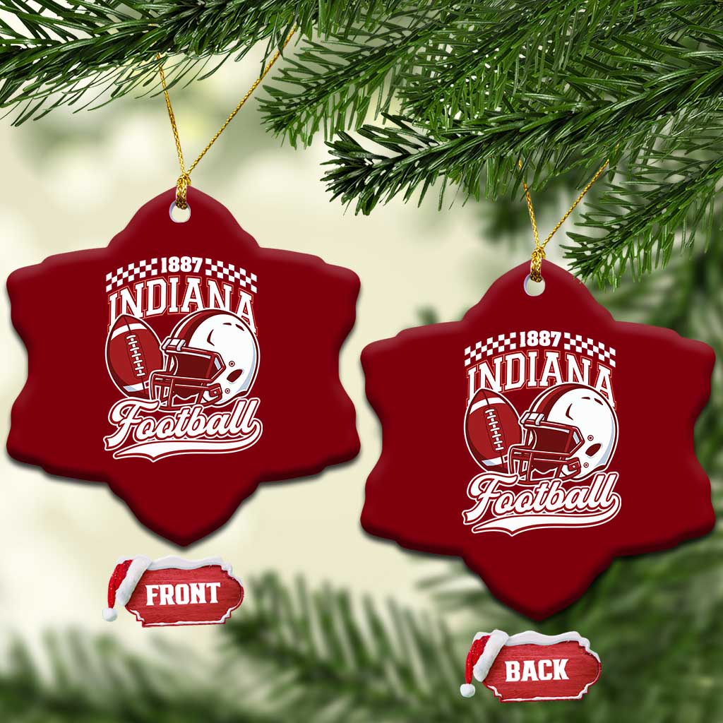 Indiana Pride Football Lover Ceramic Ornament Retro IN for Sport Fans