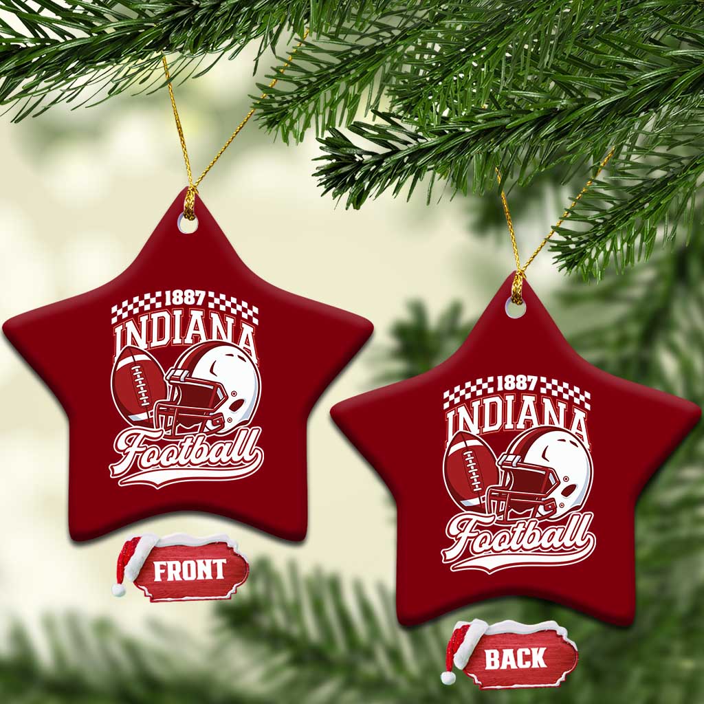 Indiana Pride Football Lover Ceramic Ornament Retro IN for Sport Fans