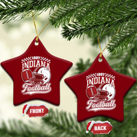 Indiana Pride Football Lover Ceramic Ornament Retro IN for Sport Fans