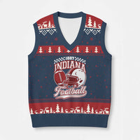 Indiana Pride Football Lover V-Neck Knit Sweater Vest Retro IN for Sport Fans