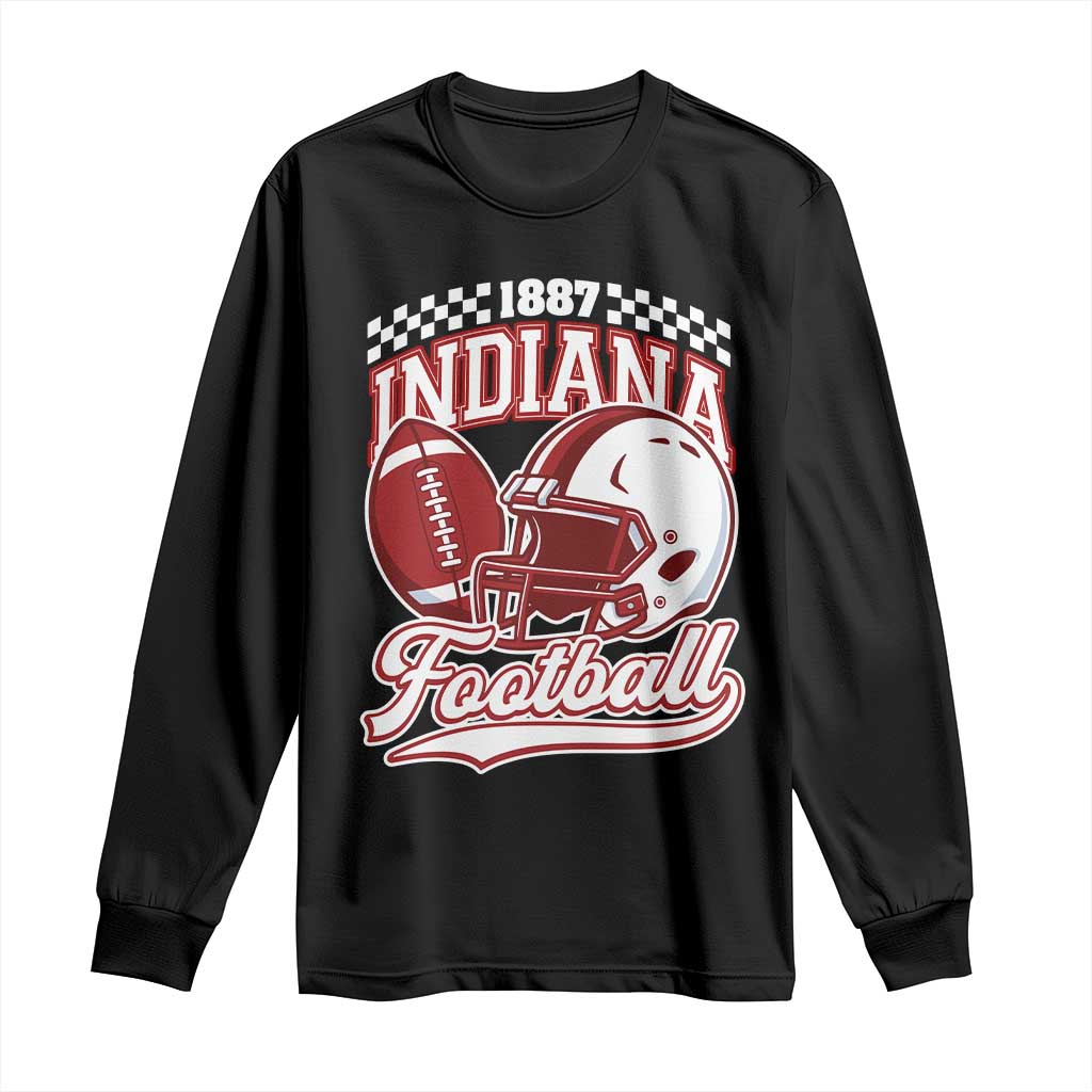 Indiana Pride Football Lover Long Sleeve Shirt Retro IN for Sport Fans