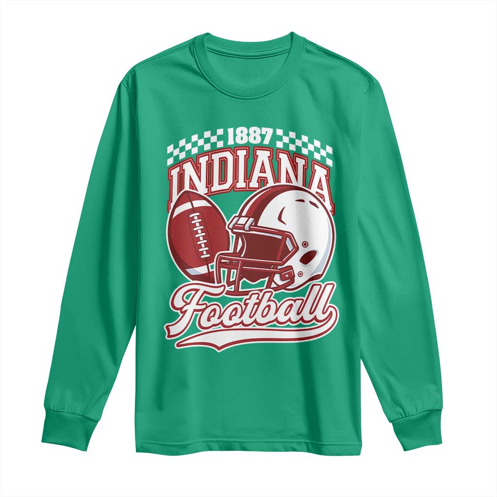 Indiana Pride Football Lover Long Sleeve Shirt Retro IN for Sport Fans