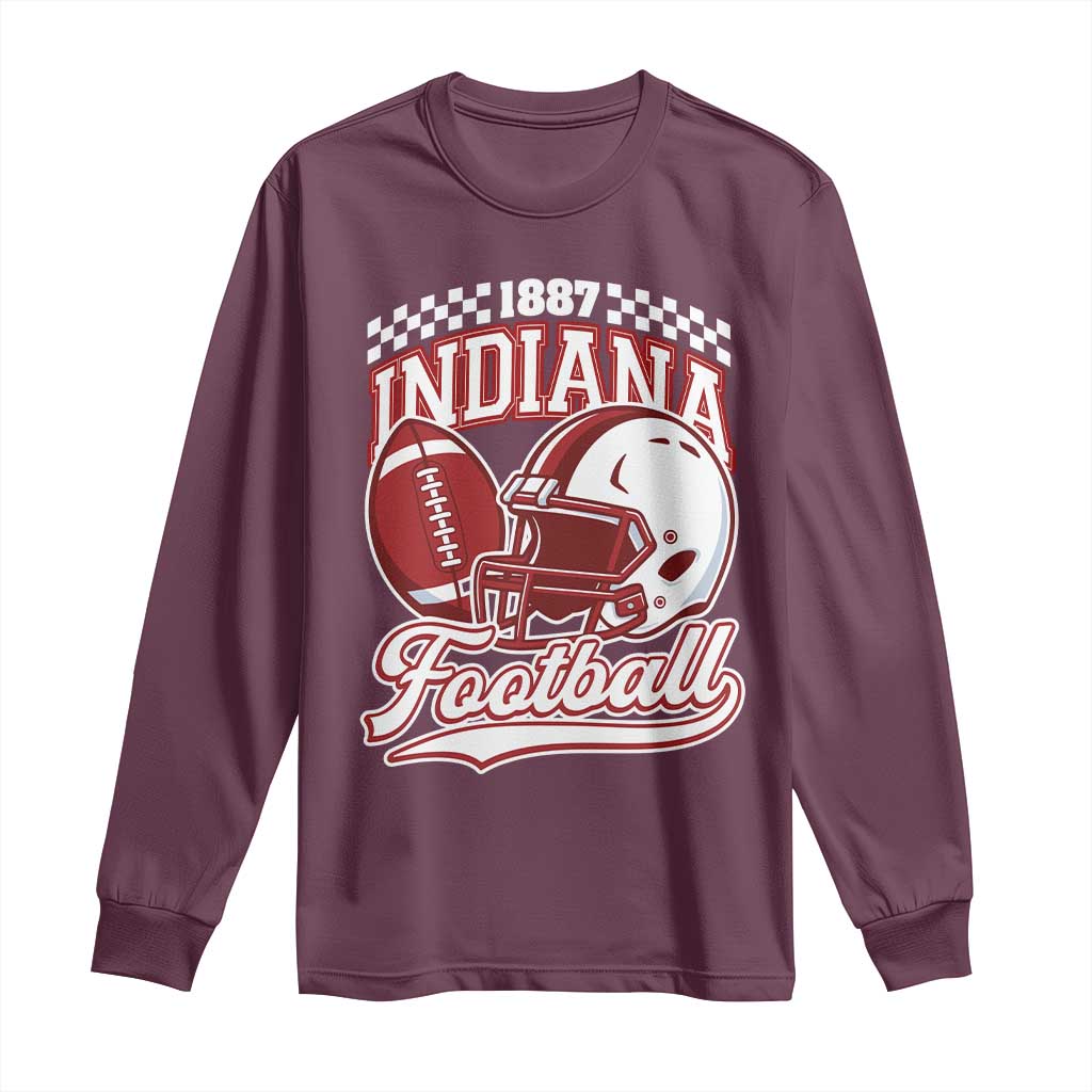 Indiana Pride Football Lover Long Sleeve Shirt Retro IN for Sport Fans