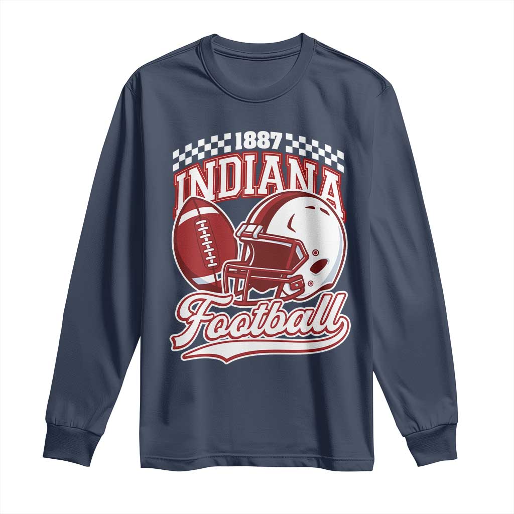 Indiana Pride Football Lover Long Sleeve Shirt Retro IN for Sport Fans
