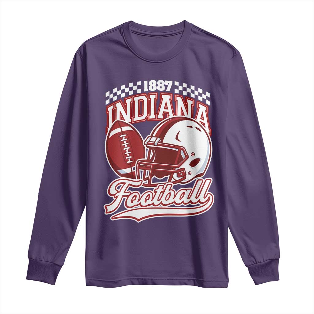 Indiana Pride Football Lover Long Sleeve Shirt Retro IN for Sport Fans