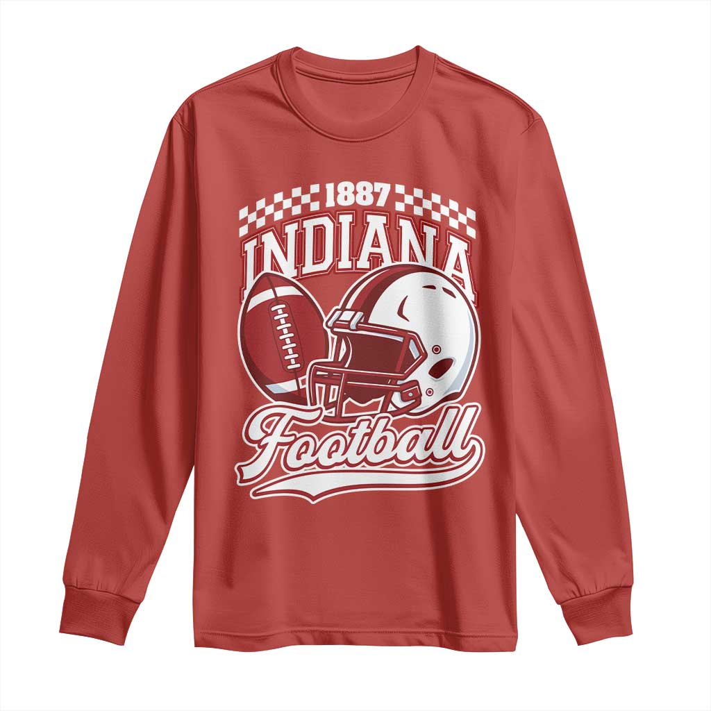 Indiana Pride Football Lover Long Sleeve Shirt Retro IN for Sport Fans