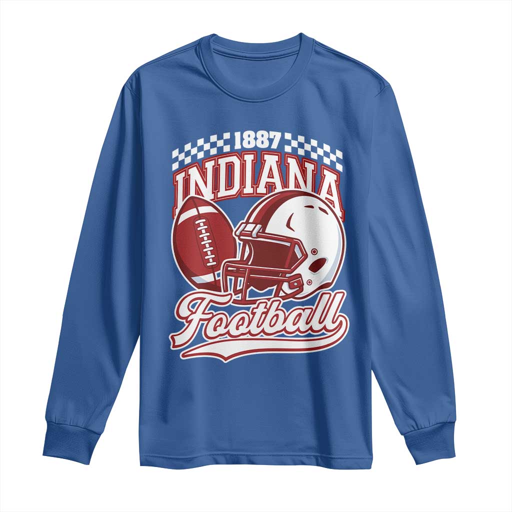 Indiana Pride Football Lover Long Sleeve Shirt Retro IN for Sport Fans