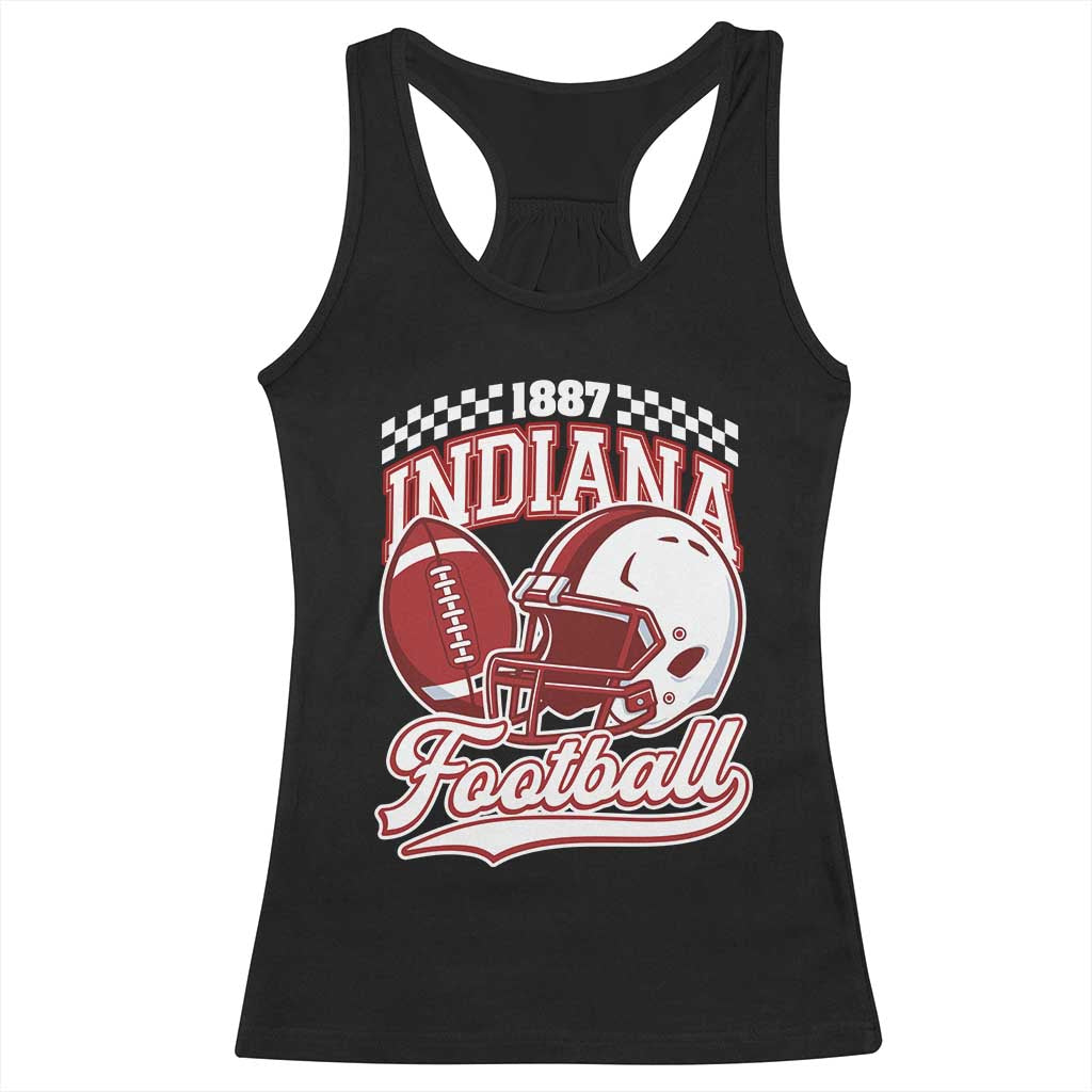 Indiana Pride Football Lover Racerback Tank Top Retro IN for Sport Fans