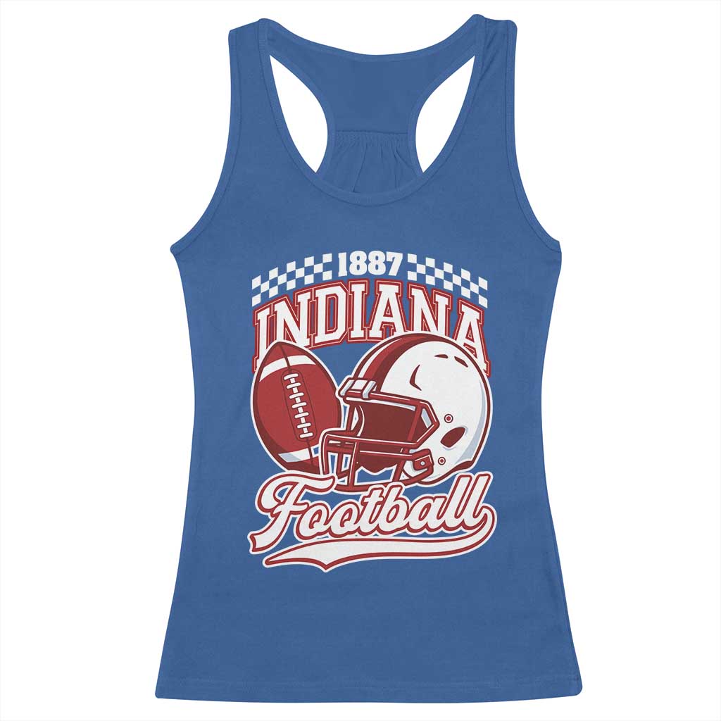 Indiana Pride Football Lover Racerback Tank Top Retro IN for Sport Fans