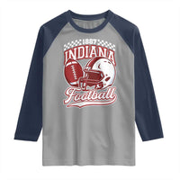 Indiana Pride Football Lover Raglan Shirt Retro IN for Sport Fans