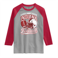 Indiana Pride Football Lover Raglan Shirt Retro IN for Sport Fans