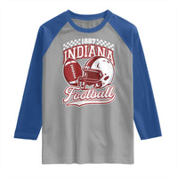Indiana Pride Football Lover Raglan Shirt Retro IN for Sport Fans