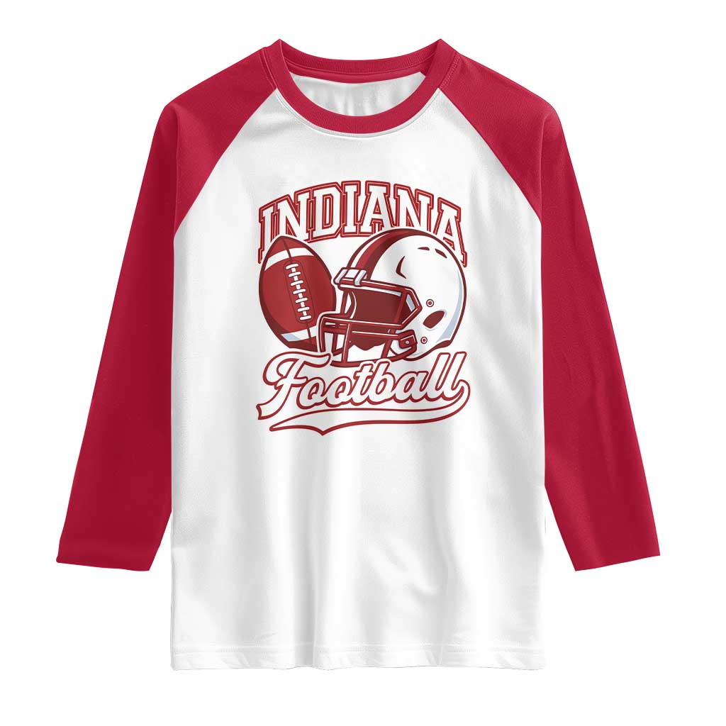 Indiana Pride Football Lover Raglan Shirt Retro IN for Sport Fans