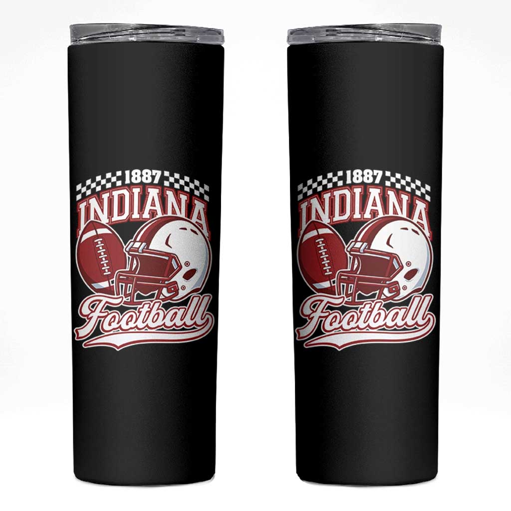 Indiana Pride Football Lover Skinny Tumbler Retro IN for Sport Fans
