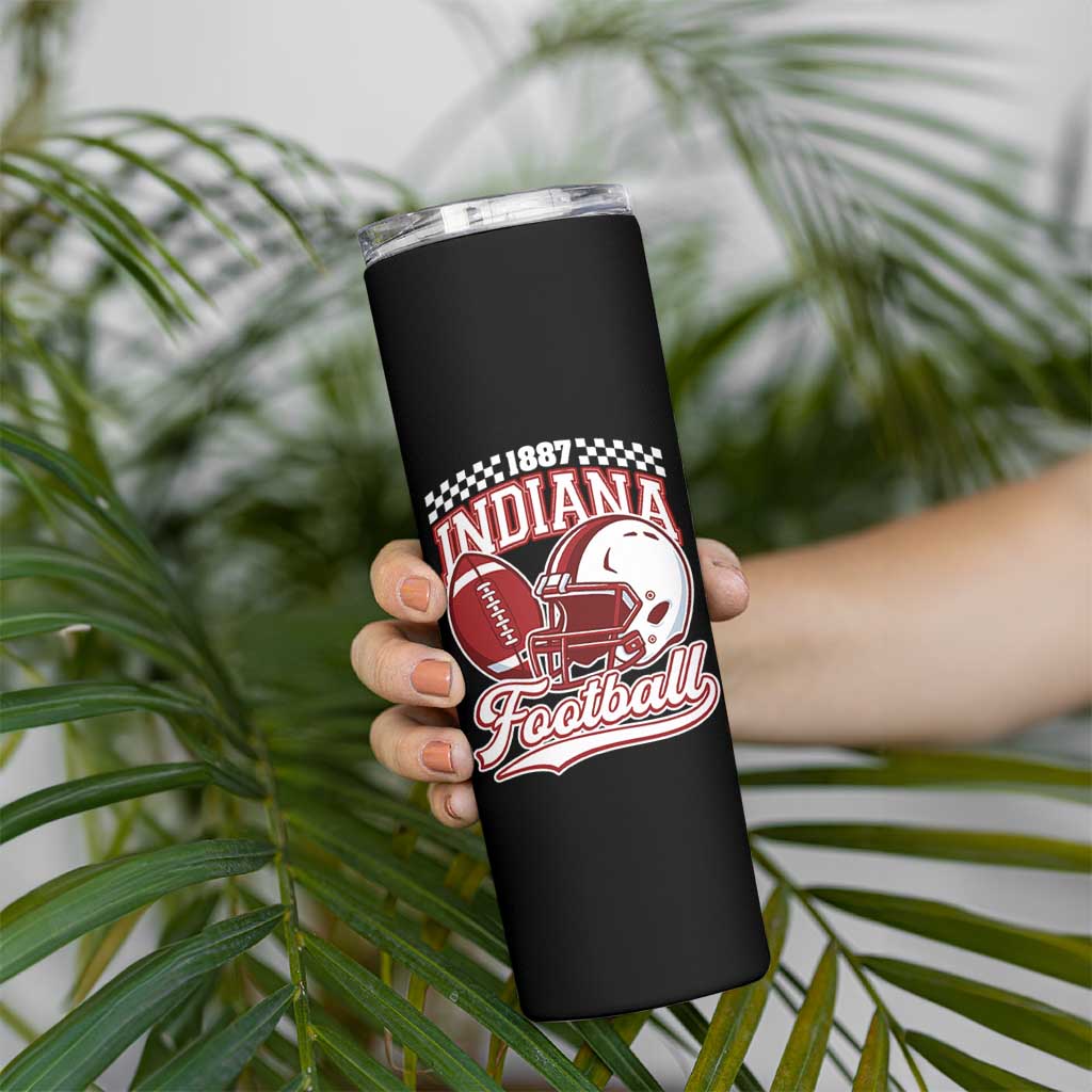 Indiana Pride Football Lover Skinny Tumbler Retro IN for Sport Fans