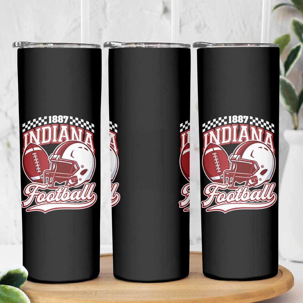 Indiana Pride Football Lover Skinny Tumbler Retro IN for Sport Fans