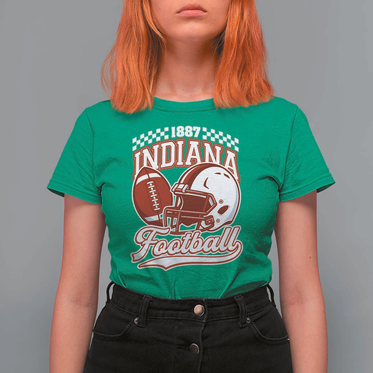 Indiana Pride Football Lover T Shirt For Women Retro IN for Sport Fans