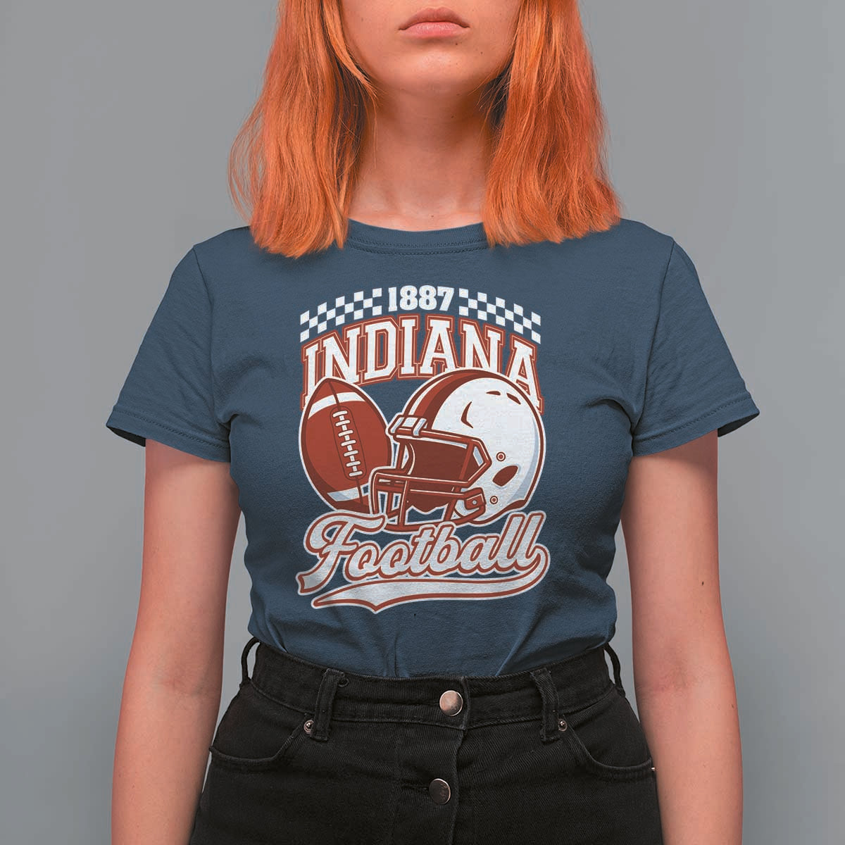 Indiana Pride Football Lover T Shirt For Women Retro IN for Sport Fans