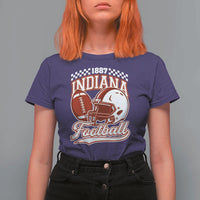 Indiana Pride Football Lover T Shirt For Women Retro IN for Sport Fans