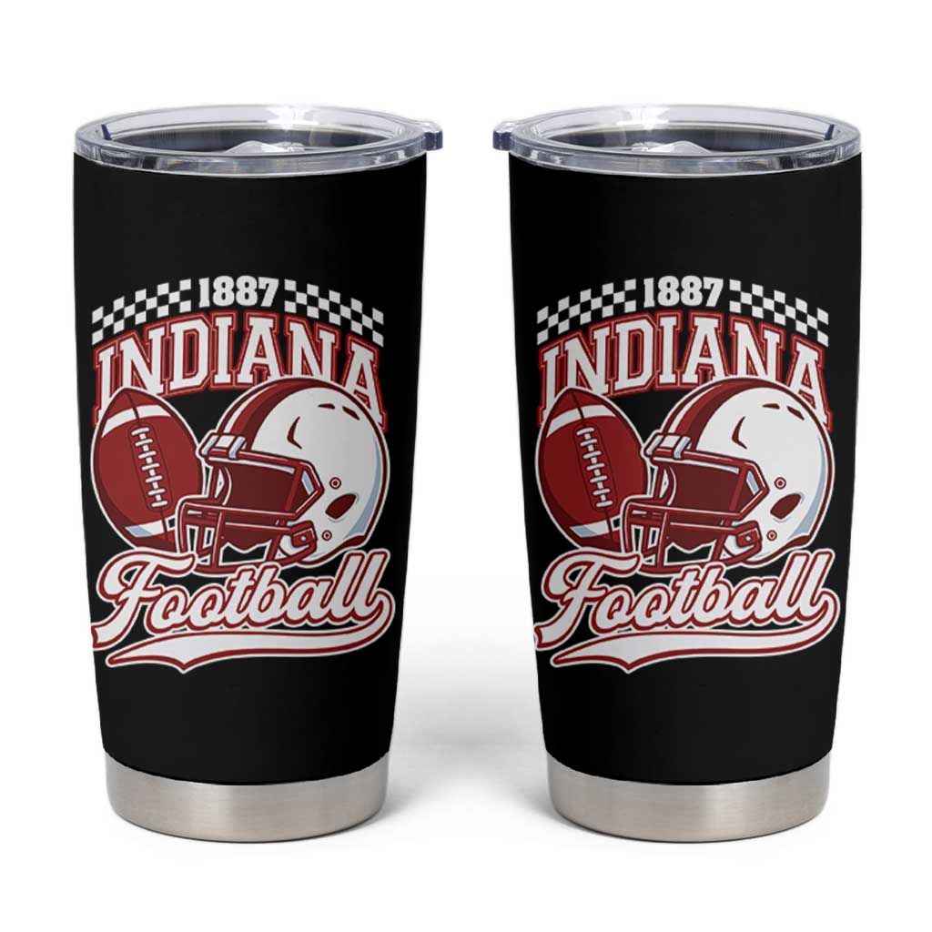 Indiana Pride Football Lover Tumbler Cup Retro IN for Sport Fans
