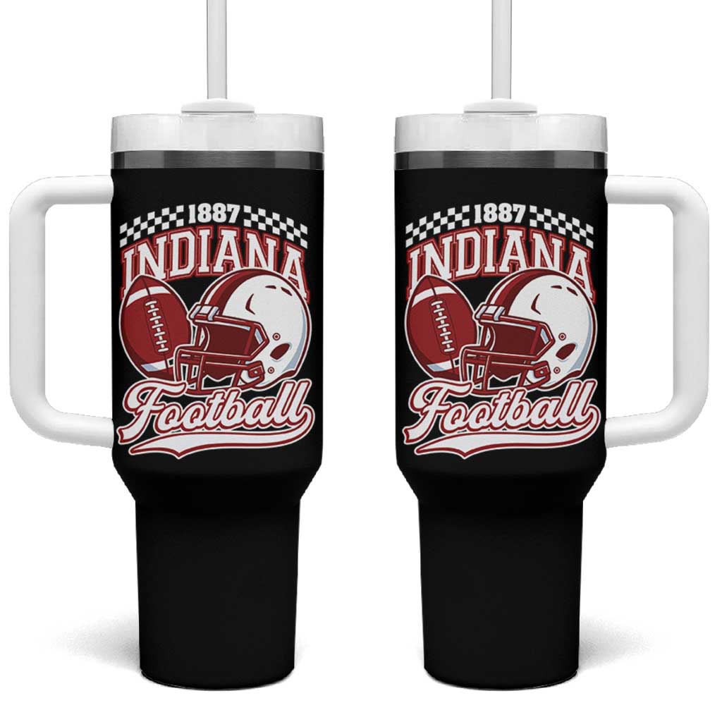 Indiana Pride Football Lover Tumbler With Handle Retro IN for Sport Fans