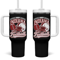 Indiana Pride Football Lover Tumbler With Handle Retro IN for Sport Fans
